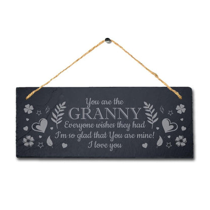 Engraved Slate Granny Plaque: Rustic Home Decor Sign