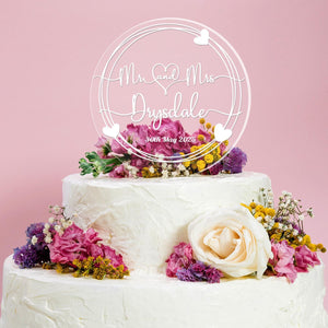 Personalised Wedding Cake Topper Engraved Acrylic Decoration Gift Any Names