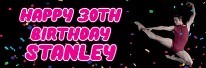 2 Personalised Ballet Dancer Birthday Party Celebration Banner Decoration Poster