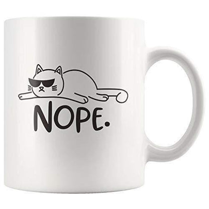 Lazy Cat Coffee Mug: Funny Tea Cup, Gift for Cat Lover