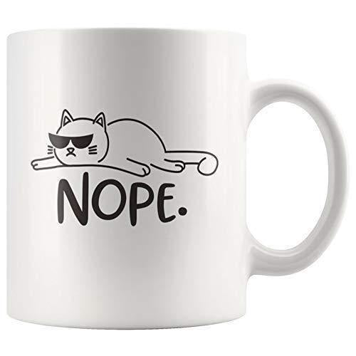 Lazy Cat Coffee Mug: Funny Tea Cup, Gift for Cat Lover