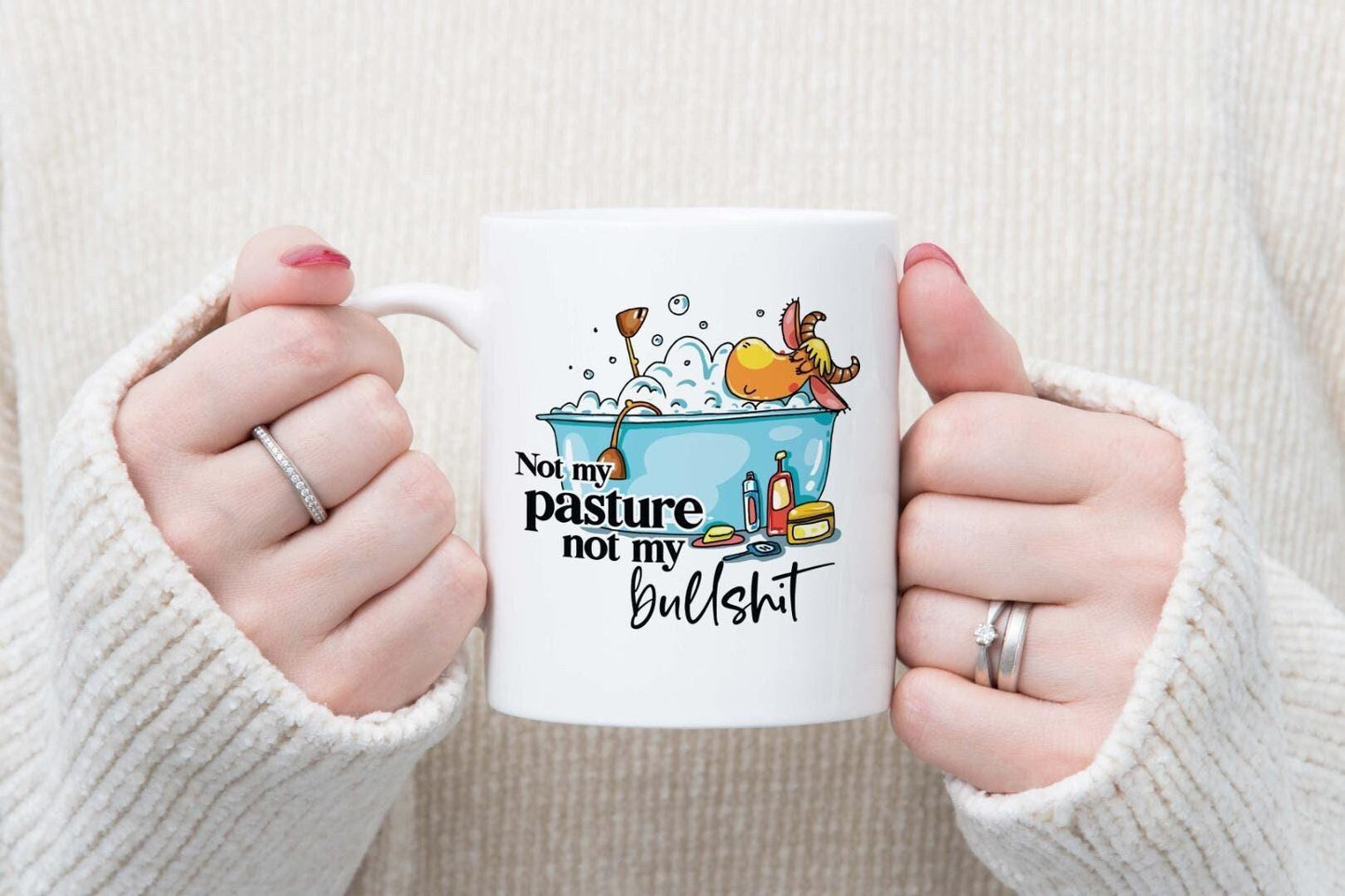 Funny Cow Mug & Coaster Set: Not My Pasture, Novelty Gift