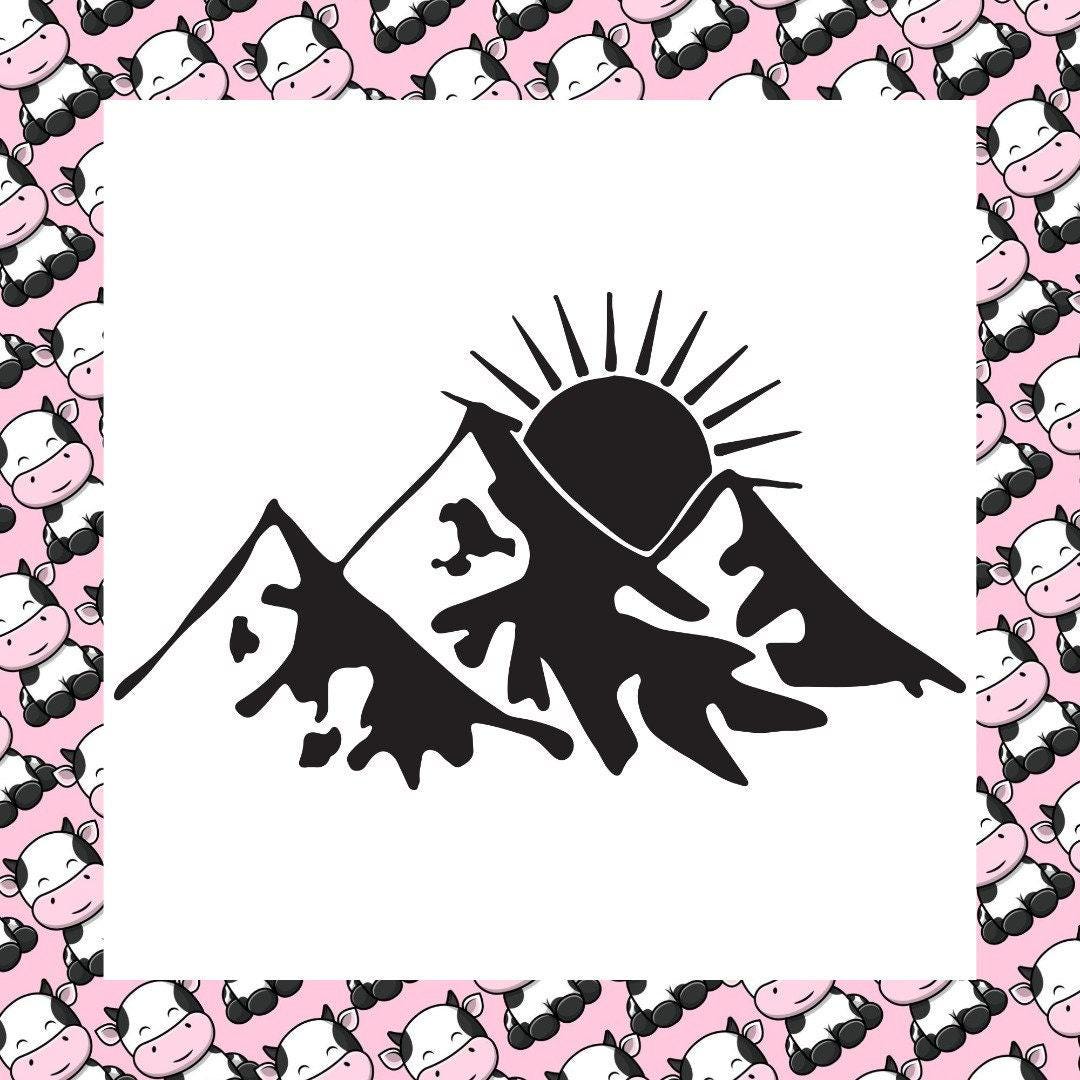 Sun Behind Mountains Hiking Window Sticker Artistic Fun Vinyl Decal