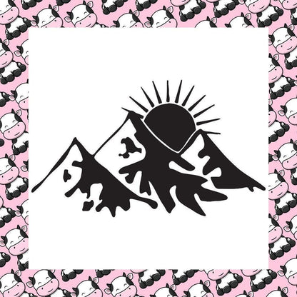 Sun Behind Mountains Hiking Window Sticker Artistic Fun Vinyl Decal