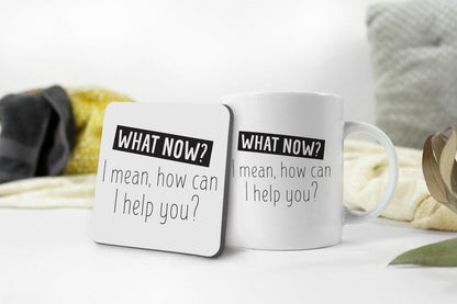 Funny Receptionist Mug & Coaster Set: Helpdesk Tech Support Gift