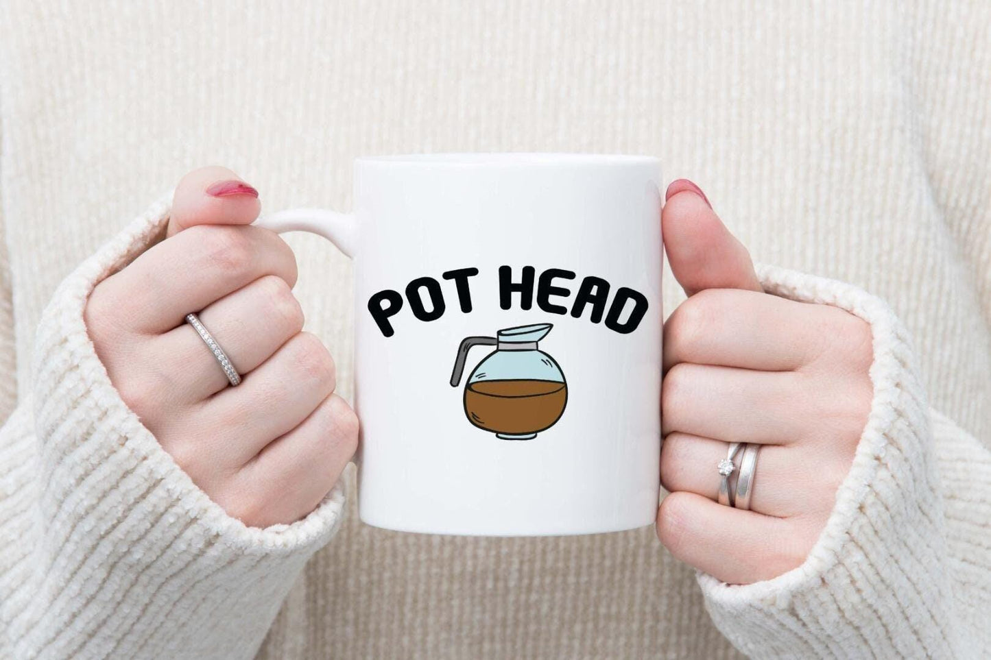 Pot Head Coffee Mug & Coaster Set: Funny Office Gift