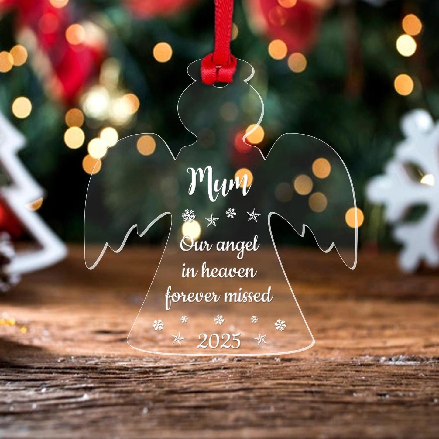 Personalised Memorial Christmas Bauble Any Name Xmas Tree Angel Remembrance Gift