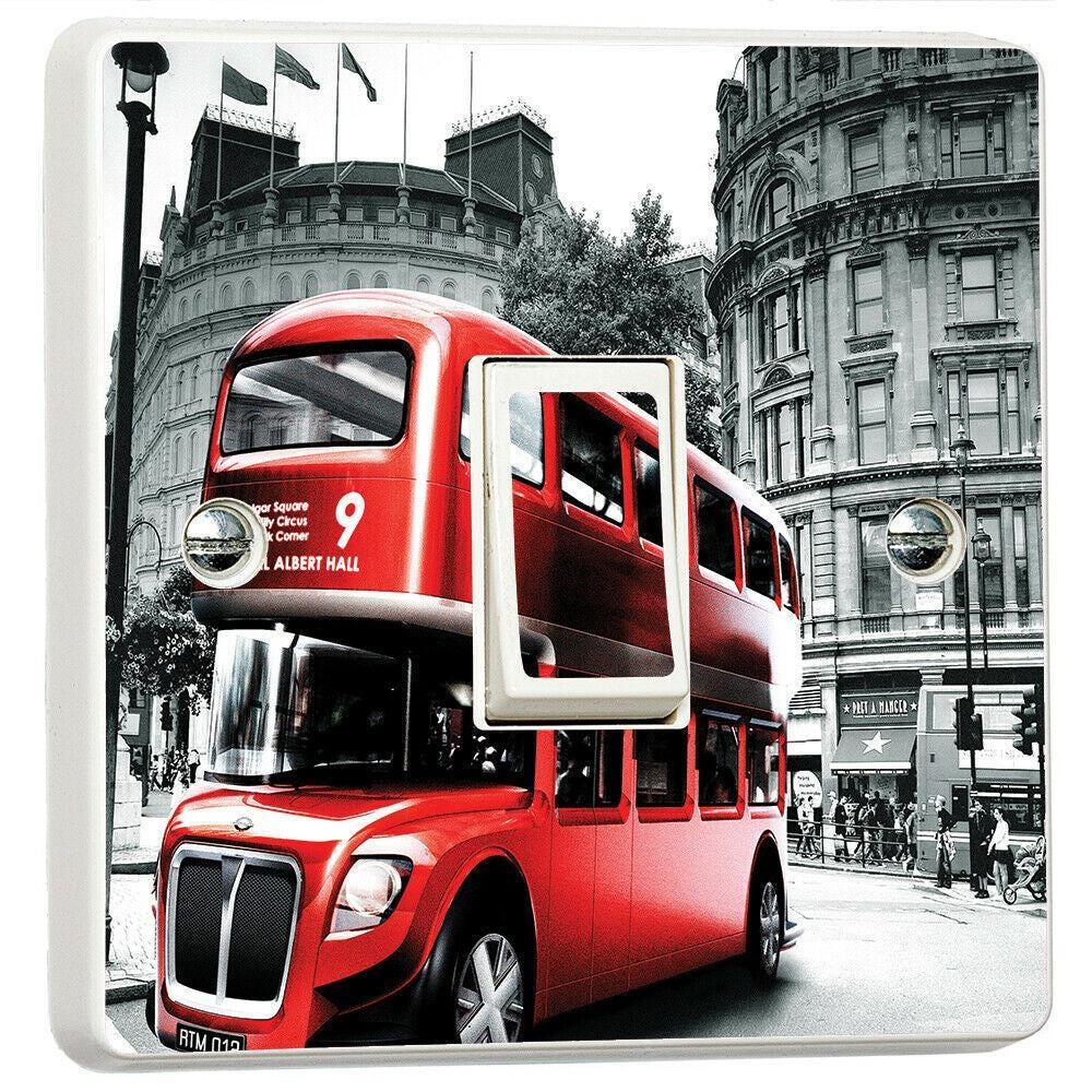London Bus Royal Albert Hall 3d Light Switch Sticker Cover Vinyl Skin Wall Decal