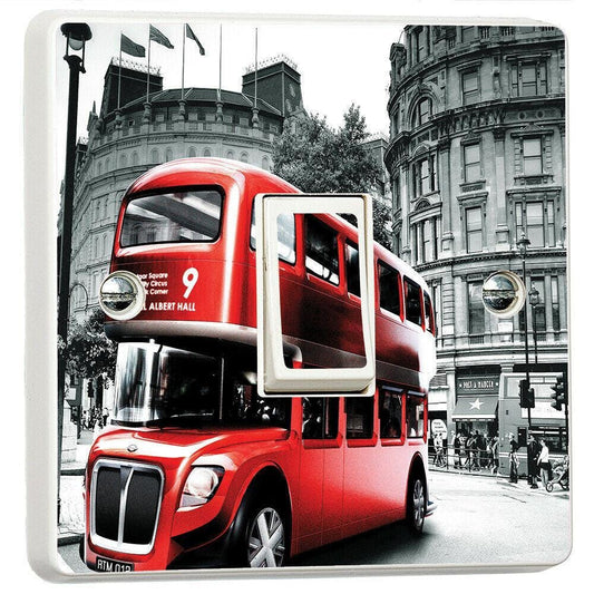 London Bus Royal Albert Hall 3d Light Switch Sticker Cover Vinyl Skin Wall Decal