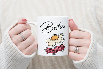Besties Bacon & Egg Mug and Coaster Set: Friendship Gift