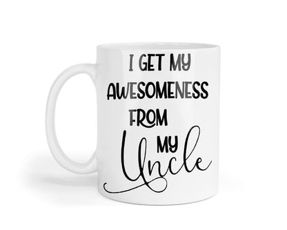I Get My Awesomeness Mug & Coaster Set Uncle Fathers Day Birthday Xmas Tea Gift