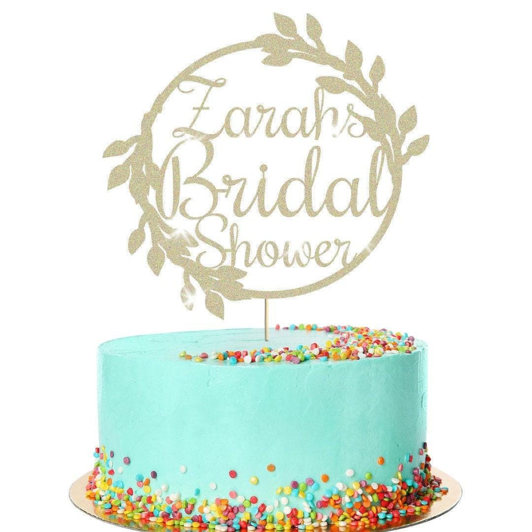 Customized Glitter Bridal Shower Cake Topper For Wedding Party Decoration