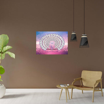 99 Name Of Allah Islamic Arabic Around Pink Peacock English Poster Wall