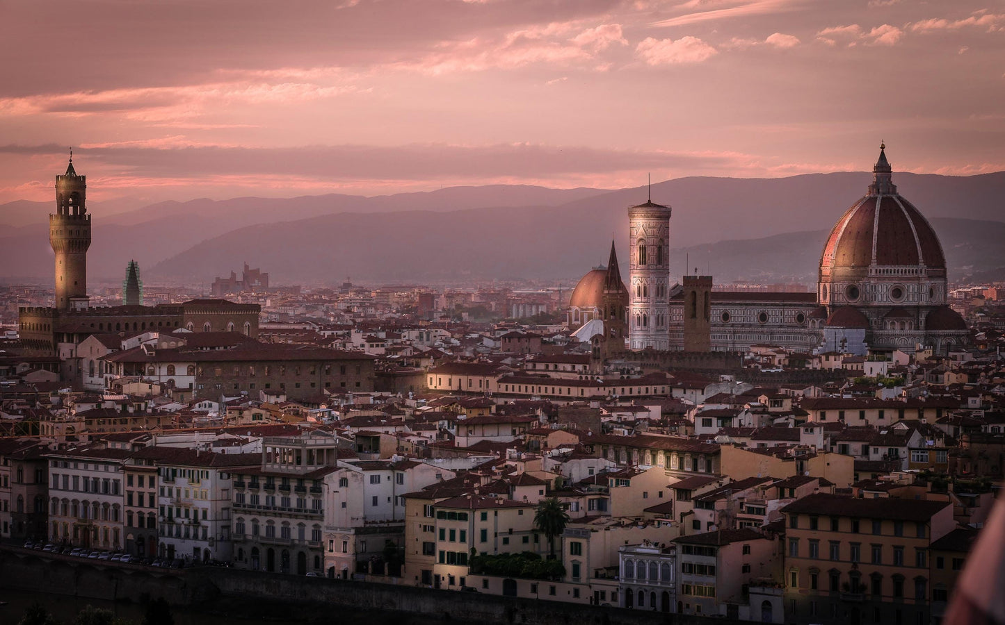 Florence Sunset Print: Old City Italy Art Poster