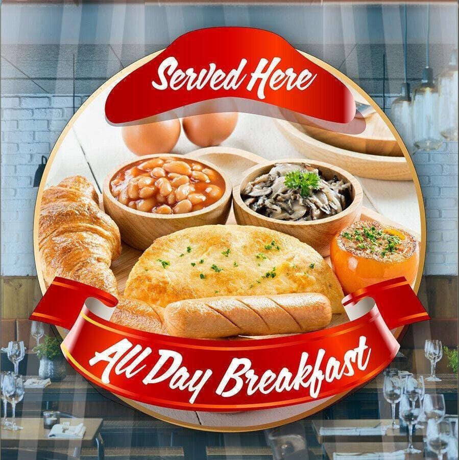 All Day Breakfast Cafe Window Sticker - Restaurant POS Sign