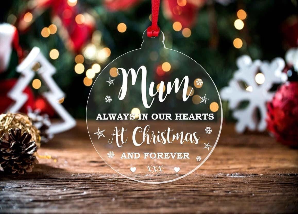 Personalised Memorial Christmas Bauble: Laser Engraved Acrylic Keepsake