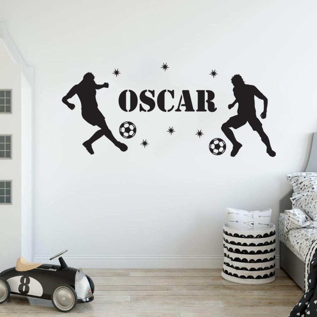 Personalised Football Wall Sticker Name Decal Vinyl Custom Kids Nursery Bedroom