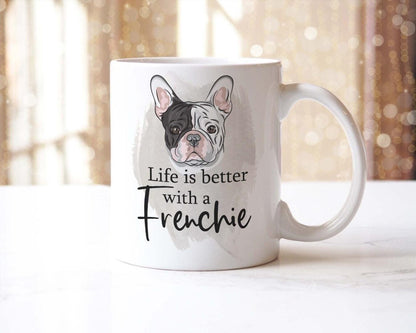 French Bulldog Mug & Coaster Set: 'Life is Better With a Frenchie'