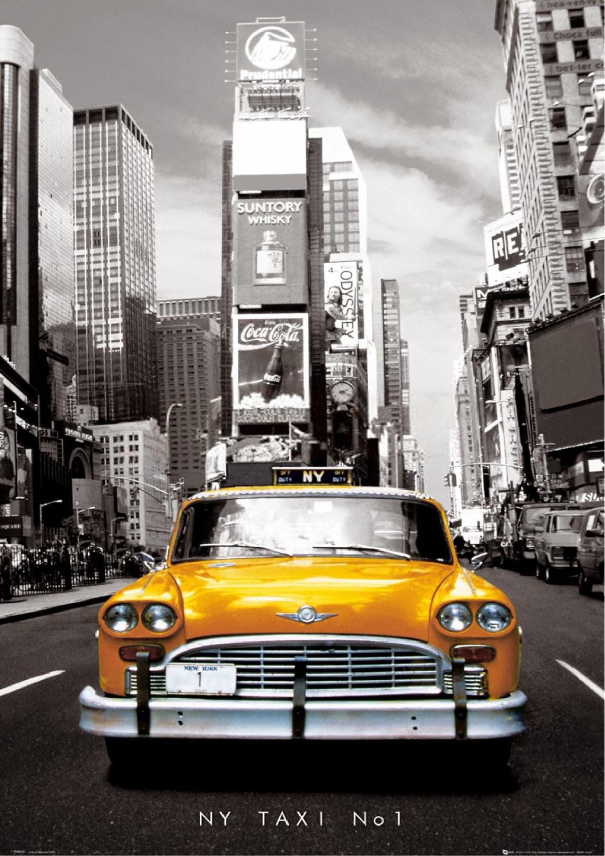 Vintage New York Taxi Art Poster: High Resolution Gloss Print