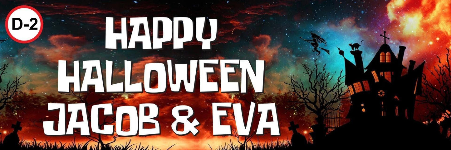 2 Personalised Halloween Six Different Designs Party Banners Decoration Posters