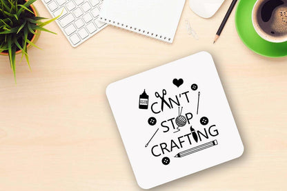 Cant Stop Crafting - Funny Ceramic Novelty Mug & Coaster Coffee Tea Cup Artistic Gift