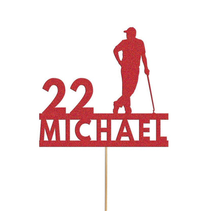 Personalised Golf Cake Topper Custom Golfing Theme Cake Decoration, Any Name And Age