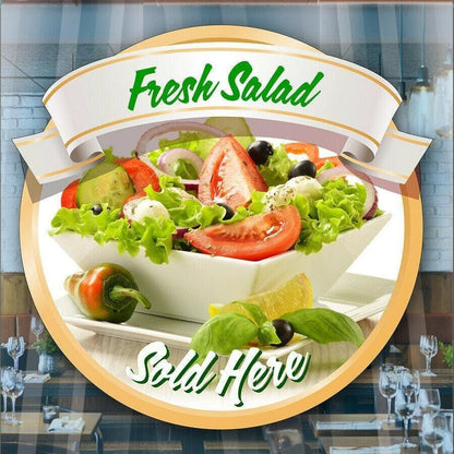 Fresh Salad Sold Here Takeaway Window Cafe Shop Restaurant Sticker Sign Decal
