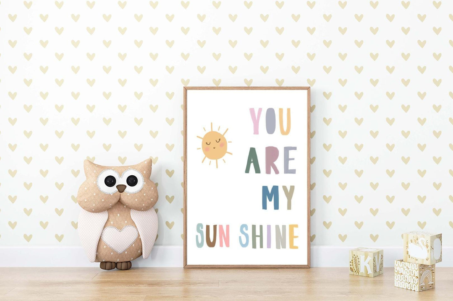 My Sunshine Kids Boho Watercolour Hand Painted Effect Nursery Wall Art Poster