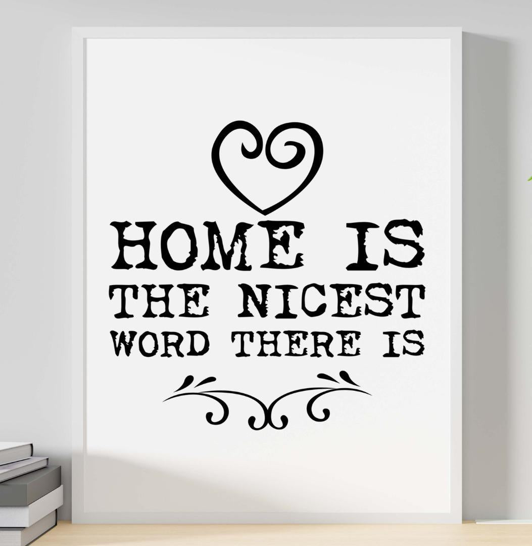Home Is Nicest Word Motivational Inspirational Love Positive Quote Poster Wall