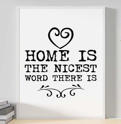 Home Is Nicest Word Motivational Inspirational Love Positive Quote Poster Wall