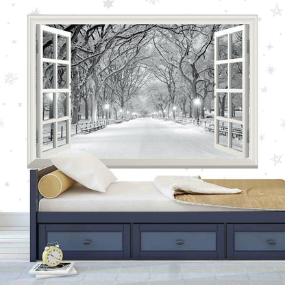 Central Park Window View Wall Decal: NYC 3D Mural