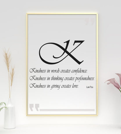 Kindness In Words Motivational Inspirational Positive Quote Poster Print Wall