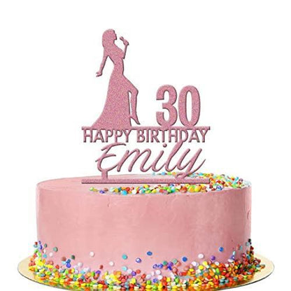 Personalised Acrylic Karaoke Singing Girls Birthday Cake Topper Decoration Gift