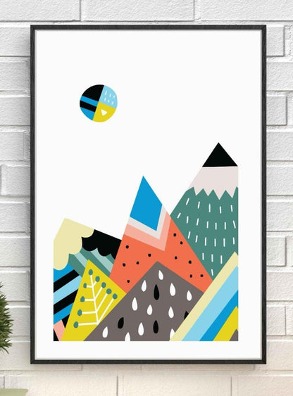 Kids Imagination World Abstract Colours Nursery Wall Decor Art Poster Print