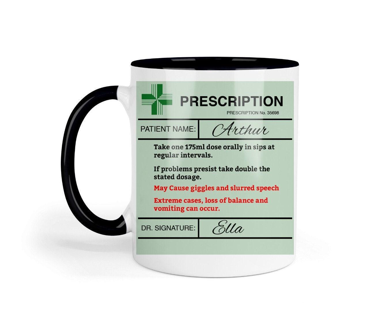 Funny Personalised Doctor Prescription Coffee Mug Coaster Set Dr Nurse Hospital Gift