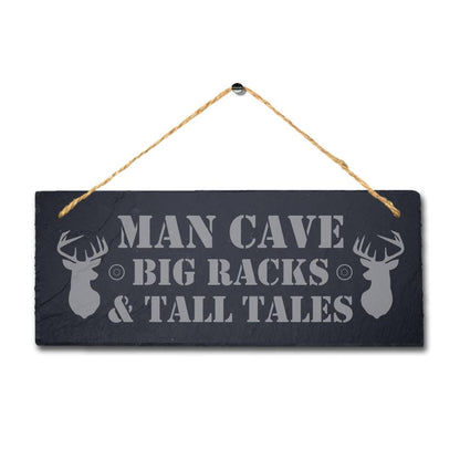 Man Cave Big Racks Laser Engraved Hanging Slate Pub Bar Shed Home Plaque Sign