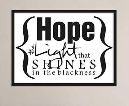 Hope The Light That Shine Motivational Positive Thought Quote Poster Print Wall