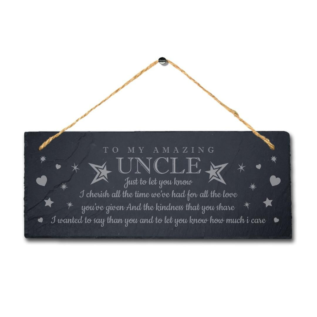 Engraved Slate Uncle Plaque - Father's Day Gift