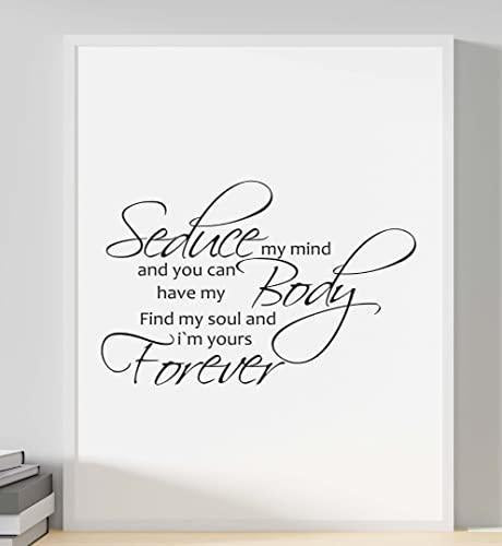 Seduce My Mind Romantic Inspirational Positive Love Words Art Poster Print Wall