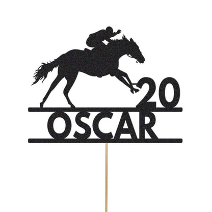 Personalised Horse Racing Jockey Topper Birthday Cake Decoration Any Name & Age