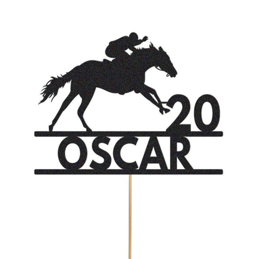 Personalised Horse Racing Jockey Topper Birthday Cake Decoration Any Name & Age