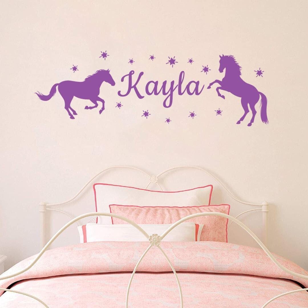 Personalised Horse Name Wall Sticker Decal Girls Custom Made Bedroom Vinyl
