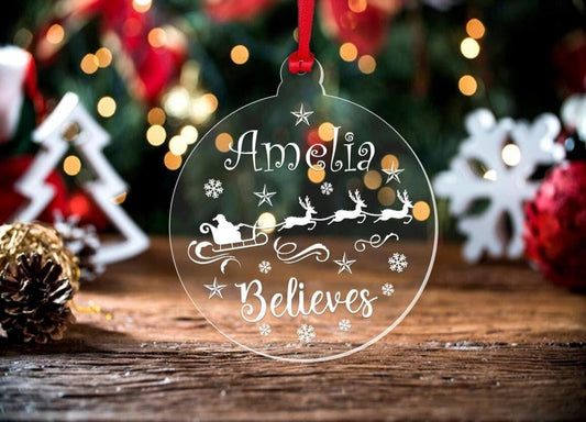 Personalised Name Christmas Bauble Xmas Tree Hanging Ornament Decoration Gift