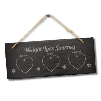 Weight Loss Journey Counter Tracker Hanging Slate Sign Plaque Track With Chalk