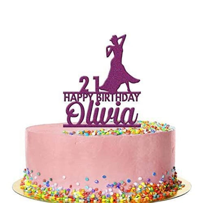 Personalised Acrylic Dress Dancing Girls Birthday Cake Topper Decoration Gift