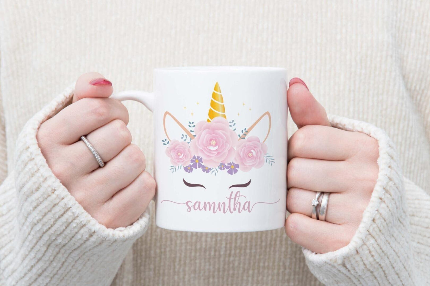 Personalised Unicorn Mug & Coaster Set: Fantasy Tea Coffee Cup Gift