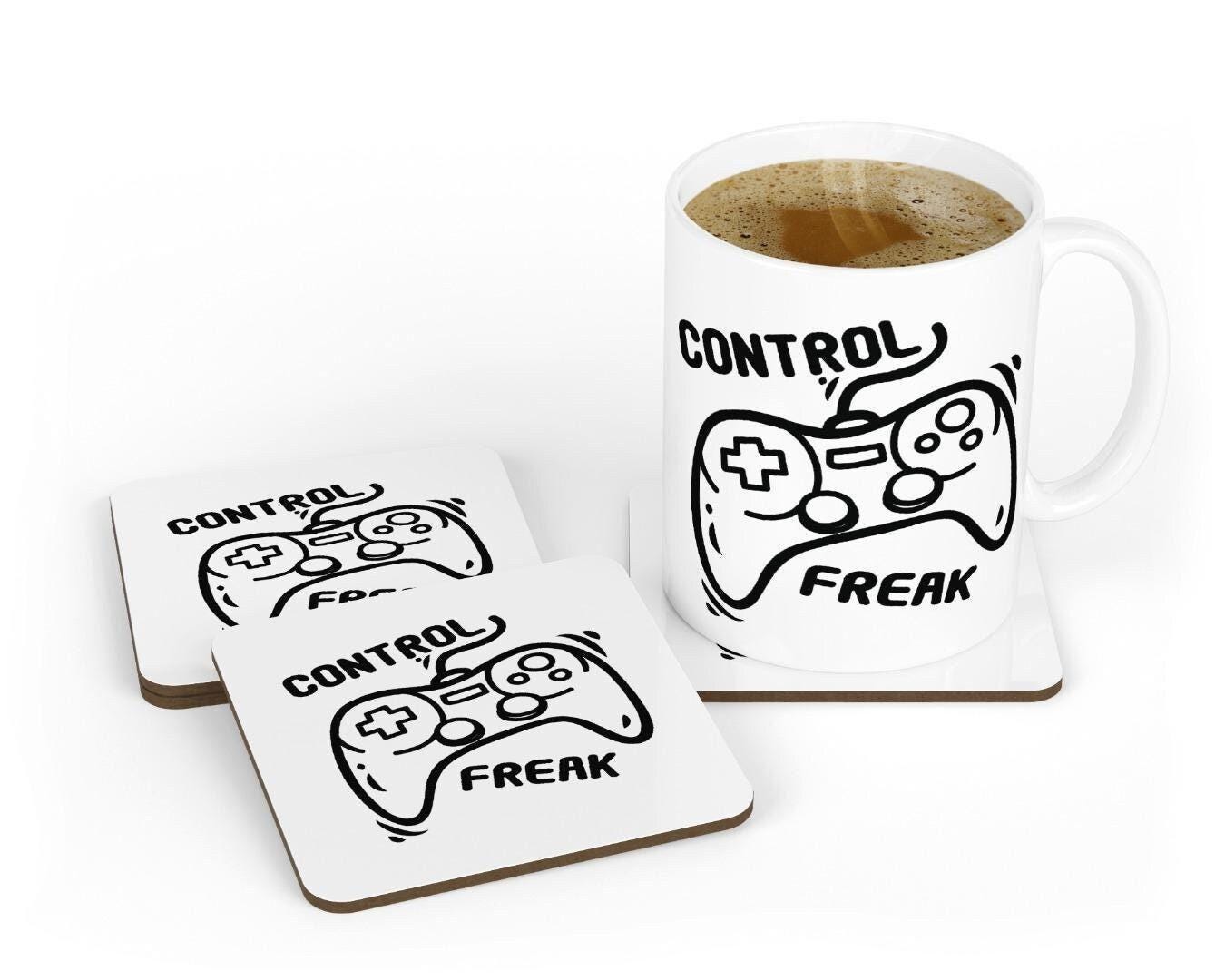 Control Freak Gamer Mug & Coaster Set: Gaming Gift
