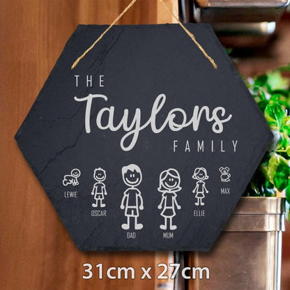 Family Name Personalised Hanging Slate Sign New Home House Warming Gift