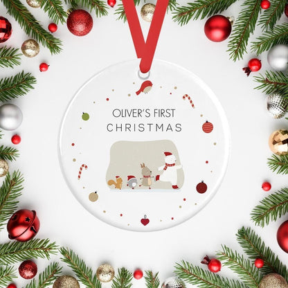 Personalised Babys First Christmas  Ceramic Bauble 1st Xmas Tree Hanging Keepsake Moment Gift