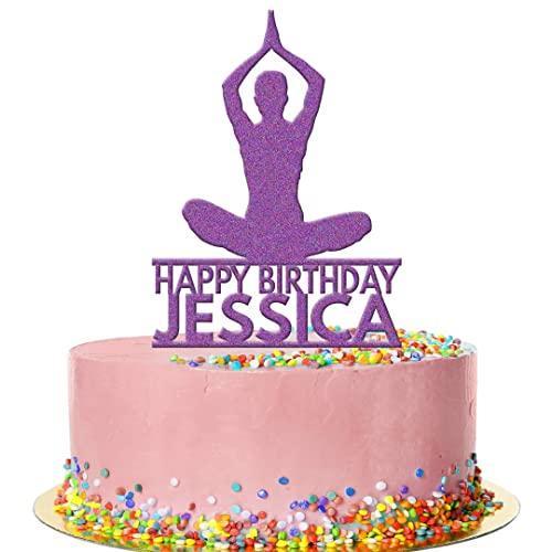 Personalised Acrylic Girl Yoga Spiritual Om Birthday Cake Topper Decoration Gift